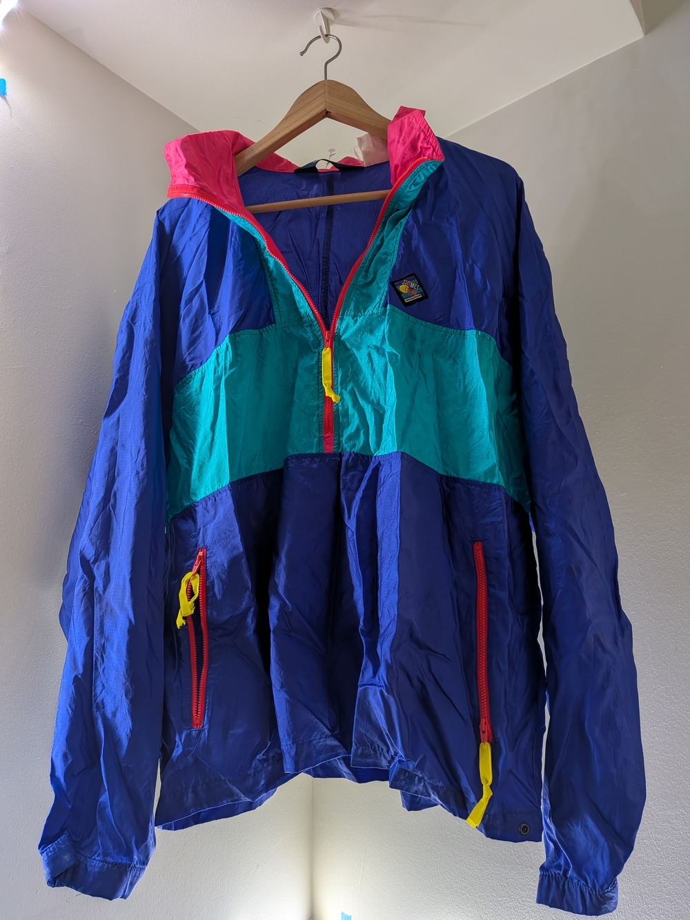 Woolrich Vintage Mens Blue & Teal Windbreaker